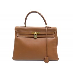 SAC A MAIN HERMES KELLY 35 RETOURNE EN CUIR COURCHEVEL GOLD 1995 DORE BAG 9050€