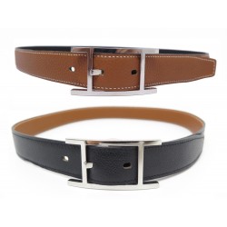 CEINTURE HERMES QUENTIN H054550CKAA105 REVERSIBLE EN CUIR NOIR ET GOLD BELT 780€