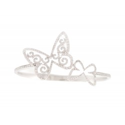 BRACELET MESSIKA BUTTERFLY ARABESQUE BUTTERFLY DUETTO OR BLANC & DIAMANTS STRAP