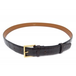 CEINTURE CHRISTIAN DIOR MONSIEUR 100CM EN CUIR DE CROCODILE NOIR ALLIGATOR BELT