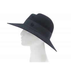 NEUF CHAPEAU MAISON MICHEL VIRGINIE M 58 CM EN FEUTRE NOIR BLACK FELT HAT 530€