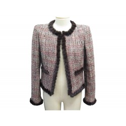 VESTE CHANEL P21855 36 S EN TWEED LAINE DETAILS EN FOURRUE DE VISON JACKET 6980€