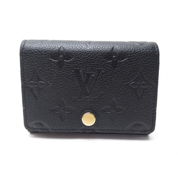 NEUF PORTE-CARTES DE VISITE LOUIS VUITTON M58456 EN CUIR EMPREINTE NOIR NEW 305€