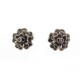 BOUCLES D'OREILLES A CLIP CHANEL CAMELIA 2003 METAL ARGENTE & NOIR EARRINGS 690€