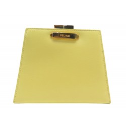 NEUF VINTAGE PORTE MONNAIE CELINE EN CUIR JAUNE YELLOW LEATHER WALLET 300€