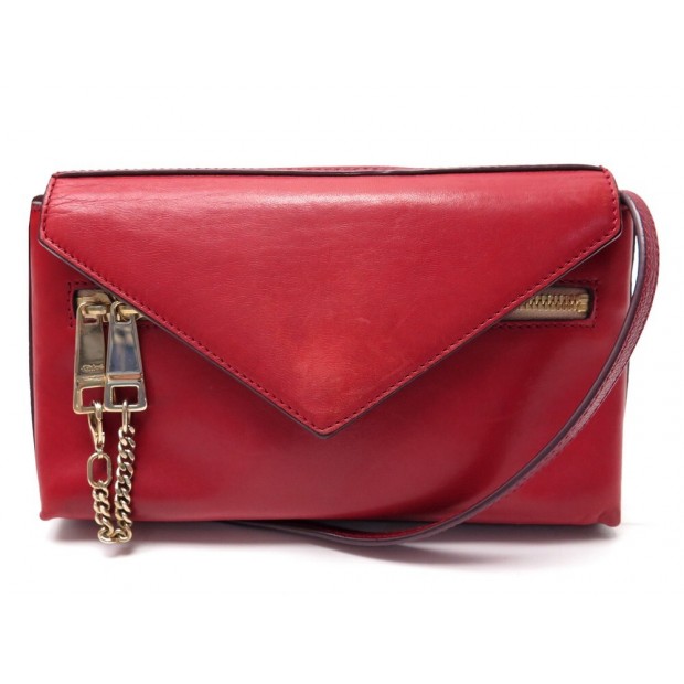 SAC A MAIN CHLOE CASSIE 3S0068 BANDOULIERE EN CUIR ROUGE PURSE HAND BAG 850€