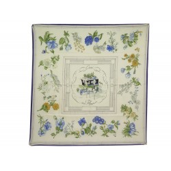 VINTAGE FOULARD HERMES QUAI AUX FLEURS 1952 EN SOIE CREME CARRE 90 CM SCARF 460€