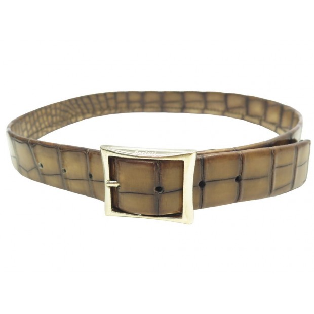 CEINTURE BERLUTI CLASSIC C0035-E2 T90 EN CUIR DE CROCODILE ALLIGATOR BELT 4640€