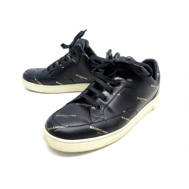 BASKET BALENCIAGA 477292 PELLE S.GOMM 39 SNEAKERS EN CUIR NOIR BLACK SHOES 620€