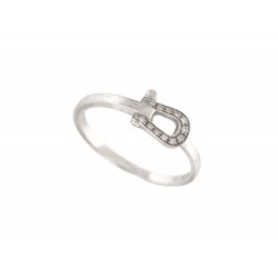 BAGUE FRED FORCE 10 RUBAN PM 4B0442 EN OR BLANC 18K T54 PAVE DIAMANTS RING 1480€