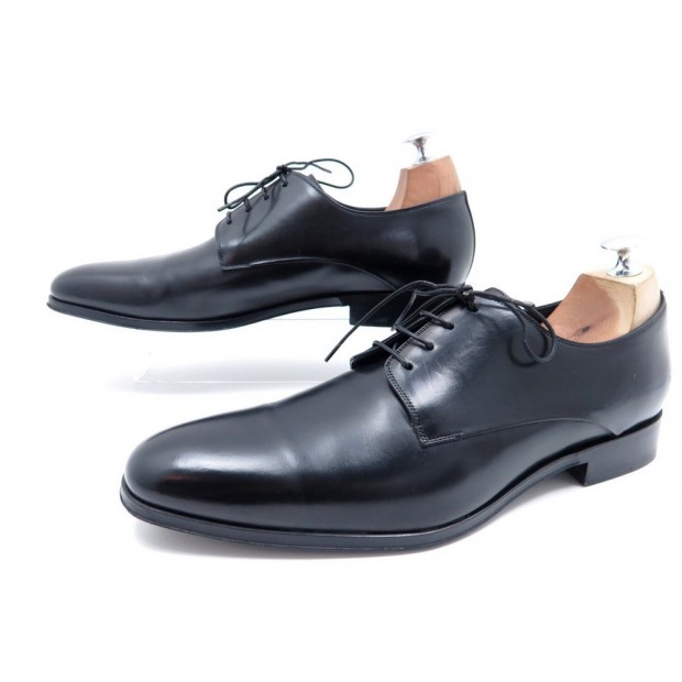 NEUF CHAUSSURES DIOR DERBY 43 EN CUIR NOIR HOMME + BOITE MEN LEATHER SHOES 680€