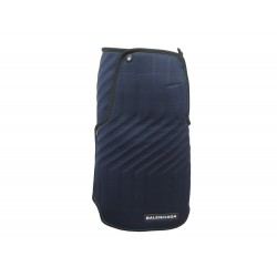 NEUF JUPE BALENCIAGA TAPIS DE VOITURE S 36 BLEU MARINE SCUBA CAR-MAT SKIRT 2200€