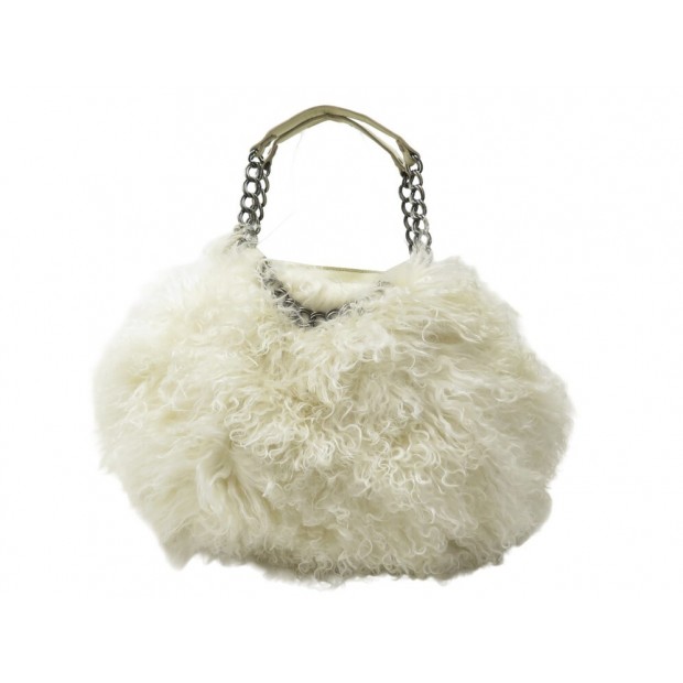 SAC A MAIN CHRISTIAN LOUBOUTIN CABAS EN FOURRURE D'AGNEAU DE MONGOLIE FUR BAG