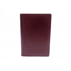 VINTAGE COUVERTURE PORTE AGENDA HERMES GM CUIR BOX BORDEAUX DIARY COVER 356€