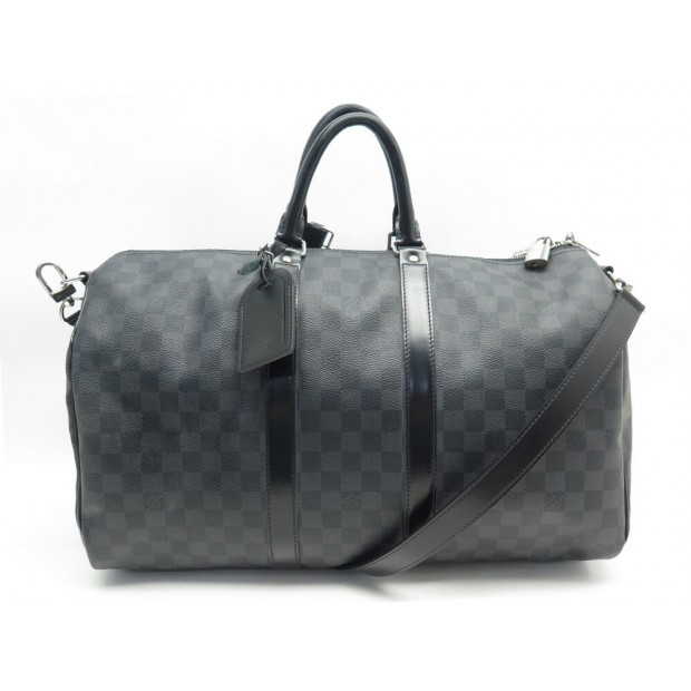 SAC LOUIS VUITTON KEEPALL 45 BANDOULIERE N41418 TOILE DAMIER GRAPHITE BAG 1950€