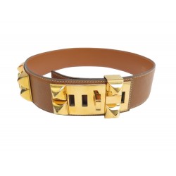 VINTAGE CEINTURE HERMES MEDOR COLLIER DE CHIEN T68 EN CUIR COURCHEVEL BELT 1780€