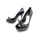 NEUF CHAUSSURES CHRISTIAN DIOR ESCARPINS EN CUIR VERNI 39 BLACK PUMPS SHOES 900€