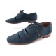 CHAUSSURES HERMES IMPREVU RICHELIEU 37.5 EN DAIM BLEU FEMME BOITE SAC SHOES 810€