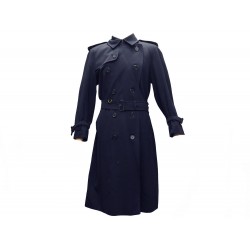 VINTAGE MANTEAU BURBERRYS IMPERMEABLE TRENCH LONG M 48 LAINE BLEU COAT 1990€