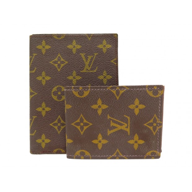 VINTAGE LOT PORTEFEUILLE ET BLOC NOTE LOUIS VUITTON EN TOILE MONOGRAM WALLET