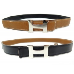 CEINTURE HERMES BOUCLE MINI CONSTANCE H 24MM T74 CUIR REVERSIBLE BOX TOGO 600€