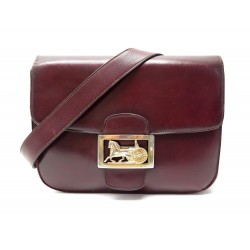 VINTAGE SAC A MAIN CELINE TRIOMPHE CALECHE BANDOULIERE CUIR BOX BORDEAUX 3000€