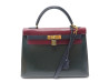 sac a main hermes kelly 32 en cuir box tricolore