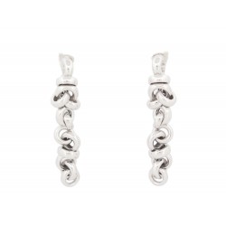 BOUCLES D'OREILLES DE GRISOGONO PENDANTES EN OR BLANC 18K WHITE GOLD EARRINGS