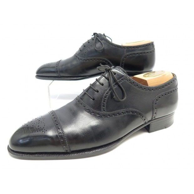 CHAUSSURES JOHN LOBB SUR MESURE RICHELIEU BOUT FLEURI 7 41 CUIR NOIR SHOES 7025€