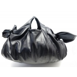 SAC A MAIN COMME DES GARCONS TOTE TIE EN SIMILI CUIR NOIR PURSE HAND BAG