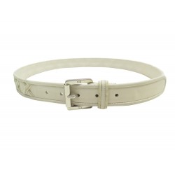 CEINTURE CHRISTIAN DIOR CROIX EN TOILE ET CUIR BEIGE CROSS CANVAS BELT 500€