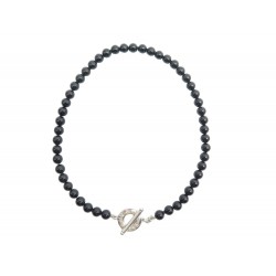 COLLIER TIFFANY A CLAVIER DE PERLES EN ONYX 60145347 42 ARGENT 925 NECKLACE 950€