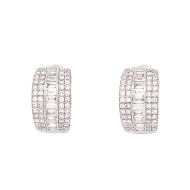 NEUF BOUCLES D'OREILLES MESSIKA CREOLES LIZ OR BLANC 18K DIAMANTS 1.7CT EARRINGS