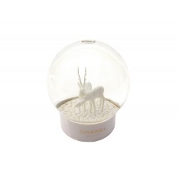 NEUF BOULE A NEIGE CHANEL PARFUM CERFS EN VERRE TRANSPARENT NEW SNOW BALL