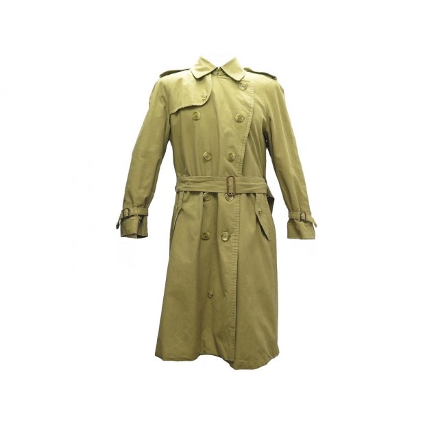 VINTAGE MANTEAU BURBERRYS IMPERMEABLE TRENCH LONG L 42 EN COTON BEIGE COAT 1550€