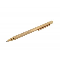 NEUF STYLO BILLE CARTIER GODRON EN PLAQUE OR + BOITE GOLD PLATED BALLPOINT 375€