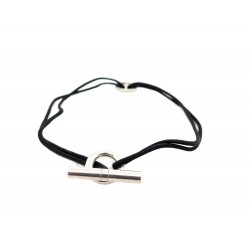 COLLIER HERMES SKIPPER BRACELET DOUBLE TOUR ARGENT MASSIF 925 & CORDON 360€