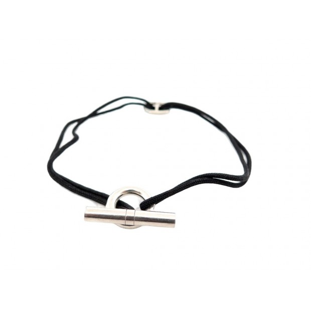 COLLIER HERMES SKIPPER BRACELET DOUBLE TOUR ARGENT MASSIF 925 & CORDON 360€