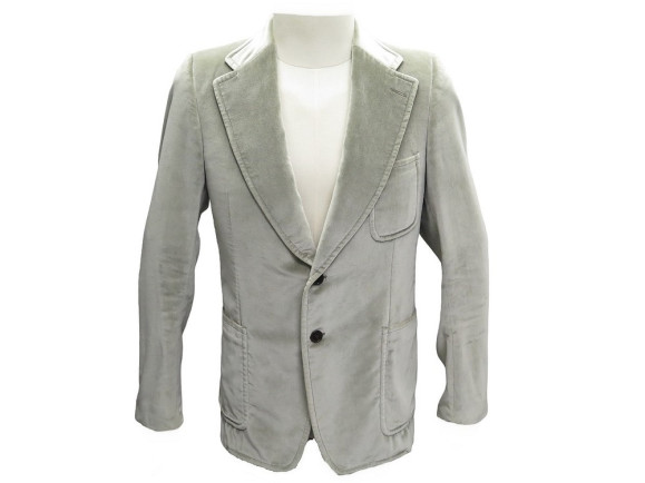 veste gucci 19y1f0 50 m en velours gris coton et soie