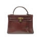  VINTAGE SAC A MAIN HERMES KELLY 32CM CUIR BOX MARRON 