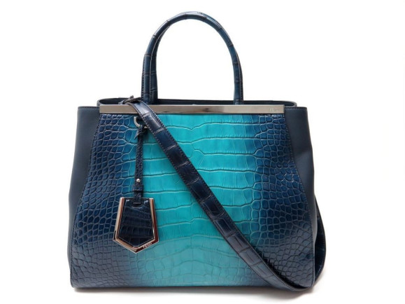  sac a main fendi 2 jours 8bh250 cuir crocodile
