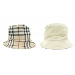 CHAPEAU BOB BURBERRY 80269271 REVERSIBLE T50 EN COTON TARTAN BEIGE HAT 300€