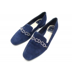 CHAUSSURES CHRISTIAN DIOR MOCASSINS TIMELESS CHAINE LOGO CD DAIM BLEU SHOE 850€