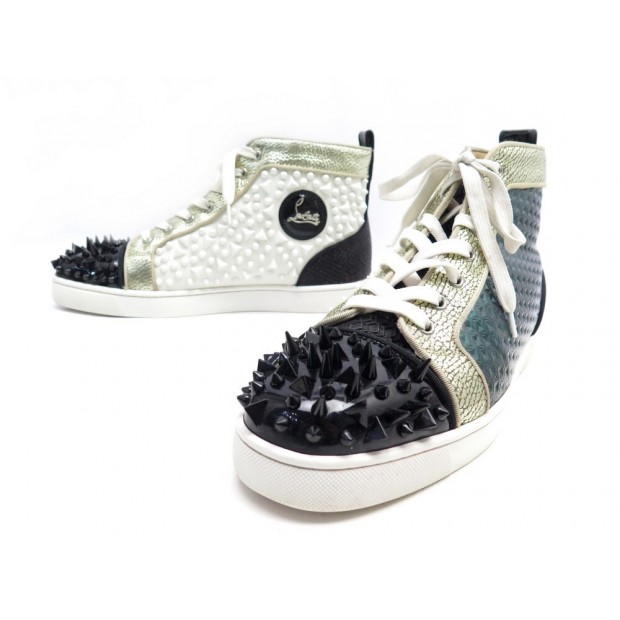 NEUF CHAUSSURES CHRISTIAN LOUBOUTIN BASKETS LOUIS PIK BIS 45 EN CUIR SHOES 1775€