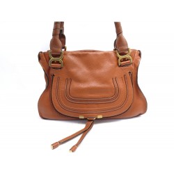 SAC A MAIN CHLOE MARCIE MEDIUM EN CUIR GRAINE CAMEL HANDBAG PURSE 1950€