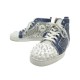 NEUF CHAUSSURES CHRISTIAN LOUBOUTIN LOUIS MIX MID TOP SPIKED DENIM 45 SHOE 1390€
