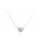 COLLIER PENDENTIF COEUR 43CM OR BLANC 18K 8GR 64 DIAMANTS 2.5CT NECKLACE 6000€