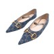 CHAUSSURES GUCCI BALLERINES GG HORSEBIT 39.5 6351012 BLEU DENIM MONOGRAM GG 690€