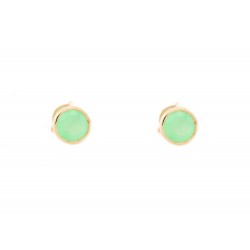 NEUF BOUCLES D'OREILLES POIRAY PUCES LOLITA CHRYSOPRASE OR JAUNE EARRINGS 580€