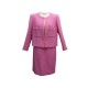 NEUF VESTE TAILLEUR + JUPE CHANEL LOGO CC T42 L EN TWEED ROSE PINK SKIRT 6520€